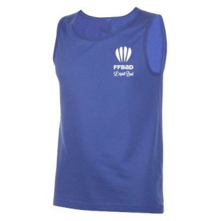 T-shirt sans manches bleu Logo FFBaD