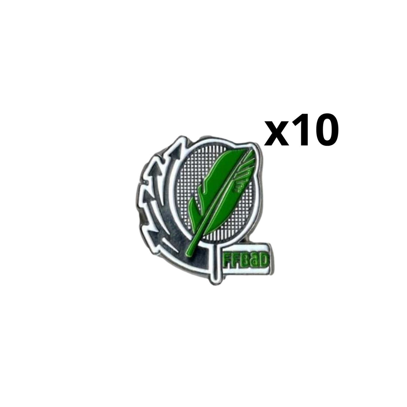 Pack de 10 Broches vertes FF-Badminton
