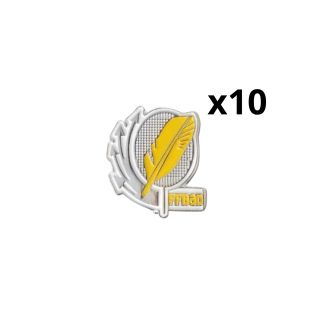 Pack de 10 Broches jaunes FF-Badminton