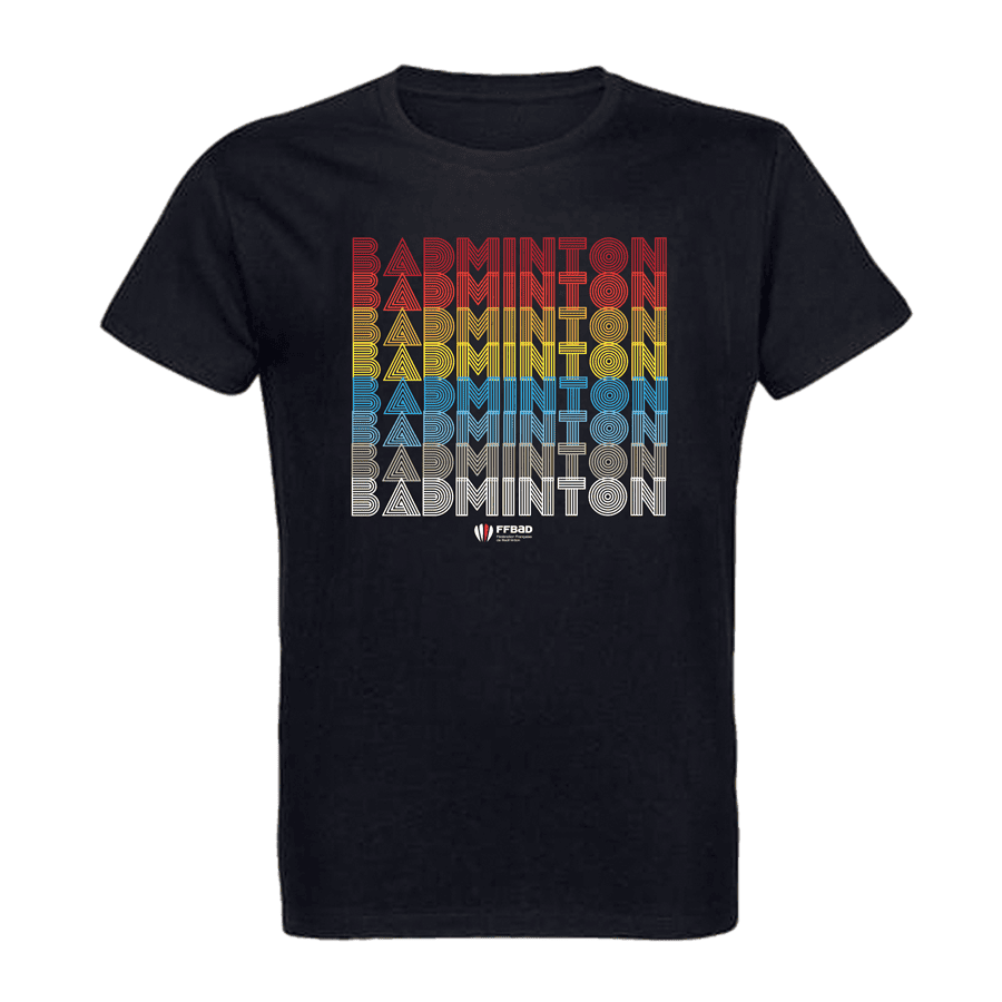 T-shirt NOIR Seventies BADMINTON